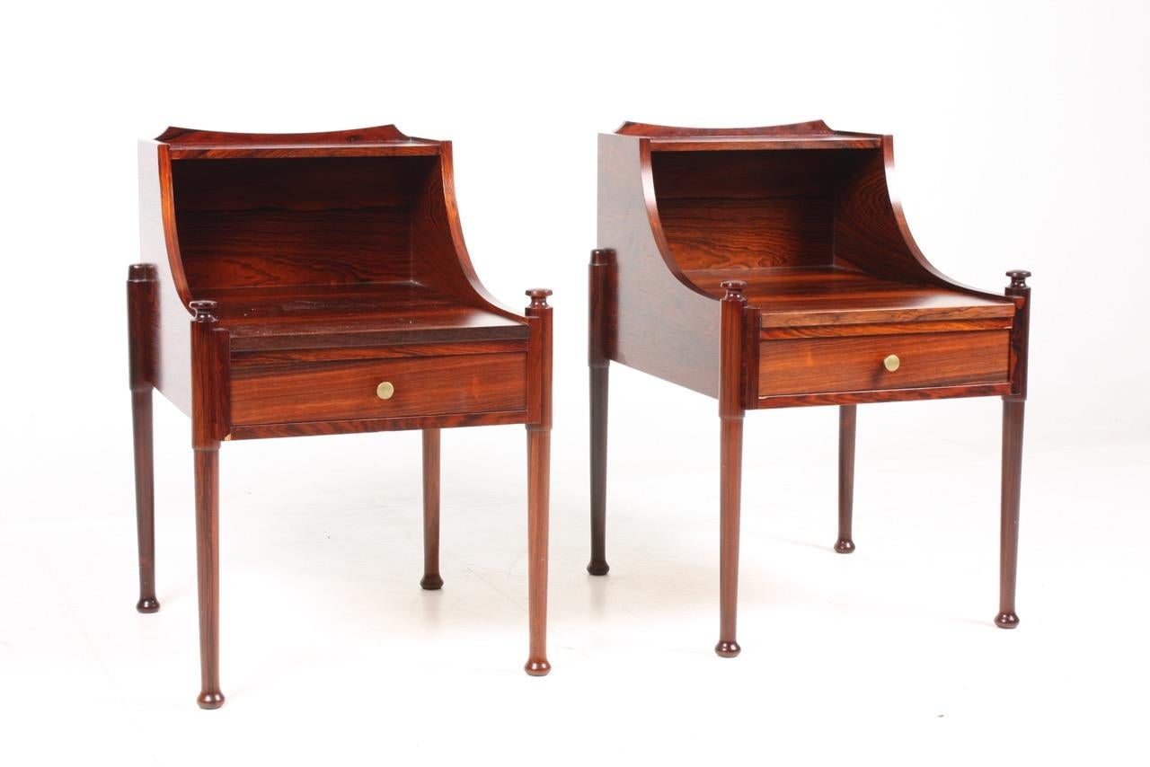 Scandinavian Modern Pair of Midcentury Nightstands in Rosewood, 1960s