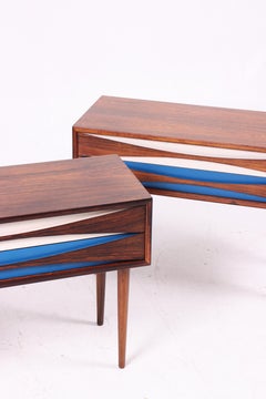 Coppia di comodini del Medioevo in palissandro di Niels Clausen, anni '60