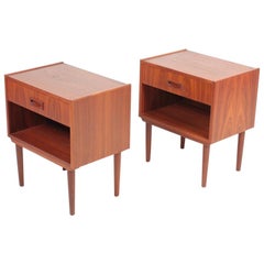 Pair of Midcentury Nightstands in Teak, Danish Design, 1960s