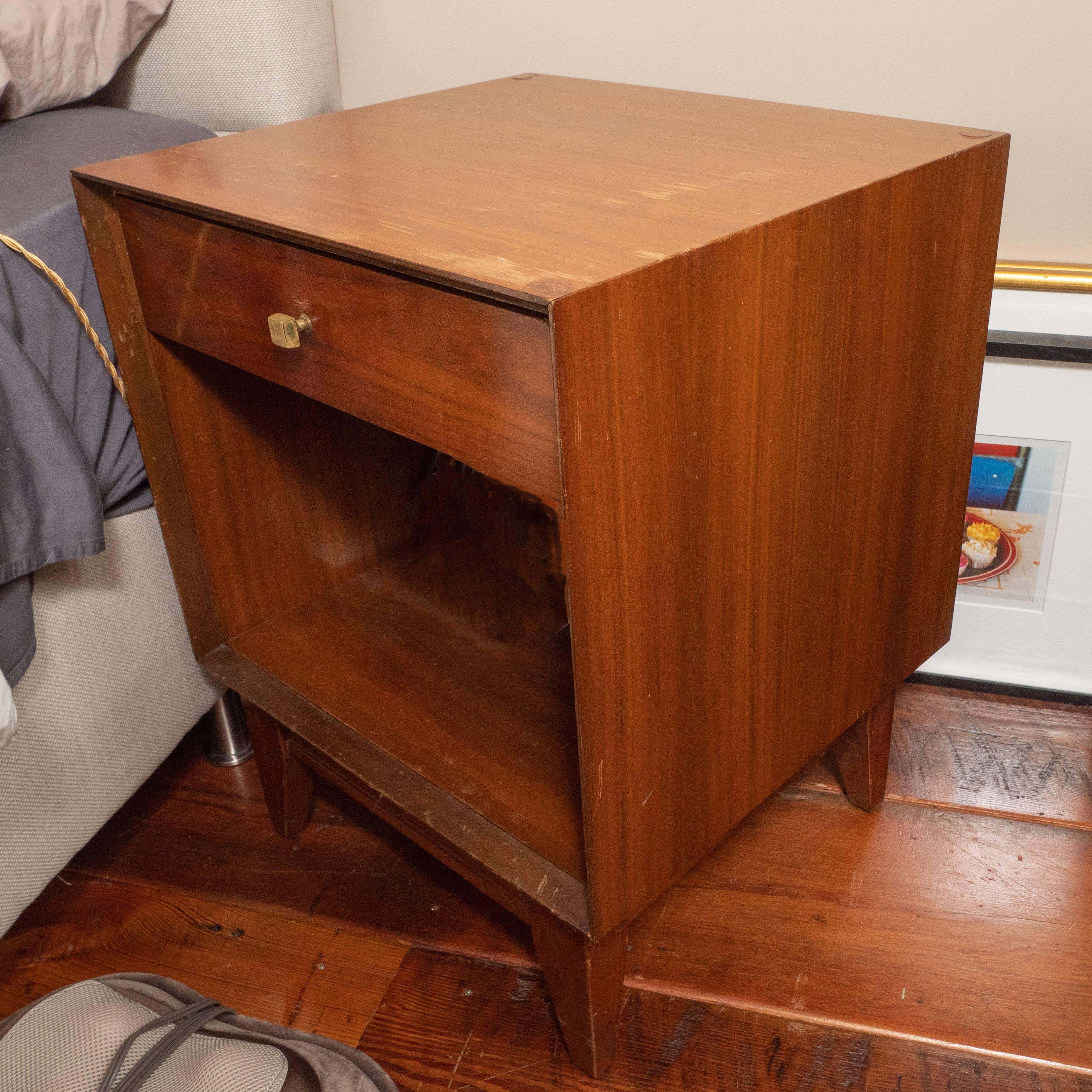 American Pair of Midcentury Nightstands with Drawer