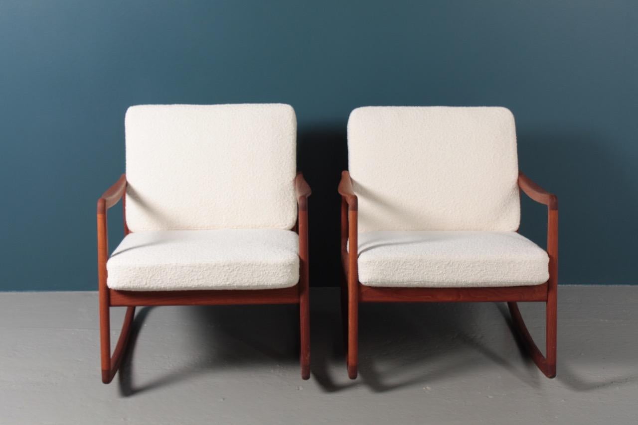 Pair of Midcentury of Rocking Chairs Designed by Ole Wanscher, 1950s 3