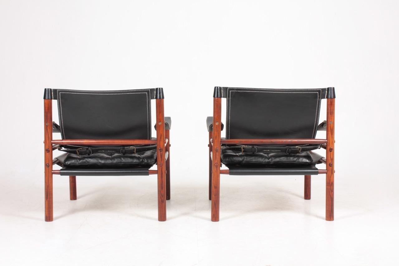 Pair of Midcentury of Scirocco Chairs in Leather, Designed by Arne Norell 3
