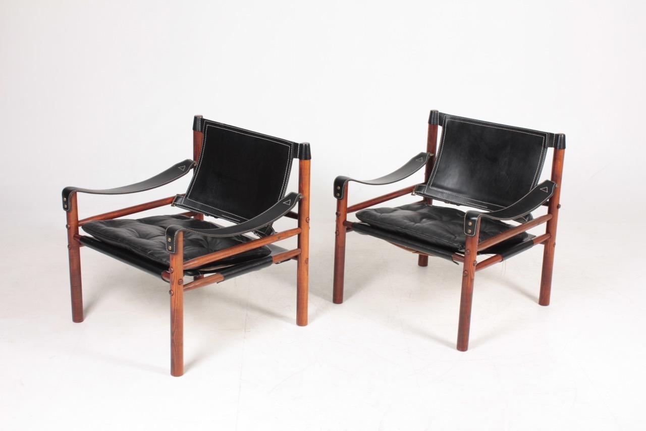 Pair of Midcentury of Scirocco Chairs in Leather, Designed by Arne Norell In Good Condition In Lejre, DK