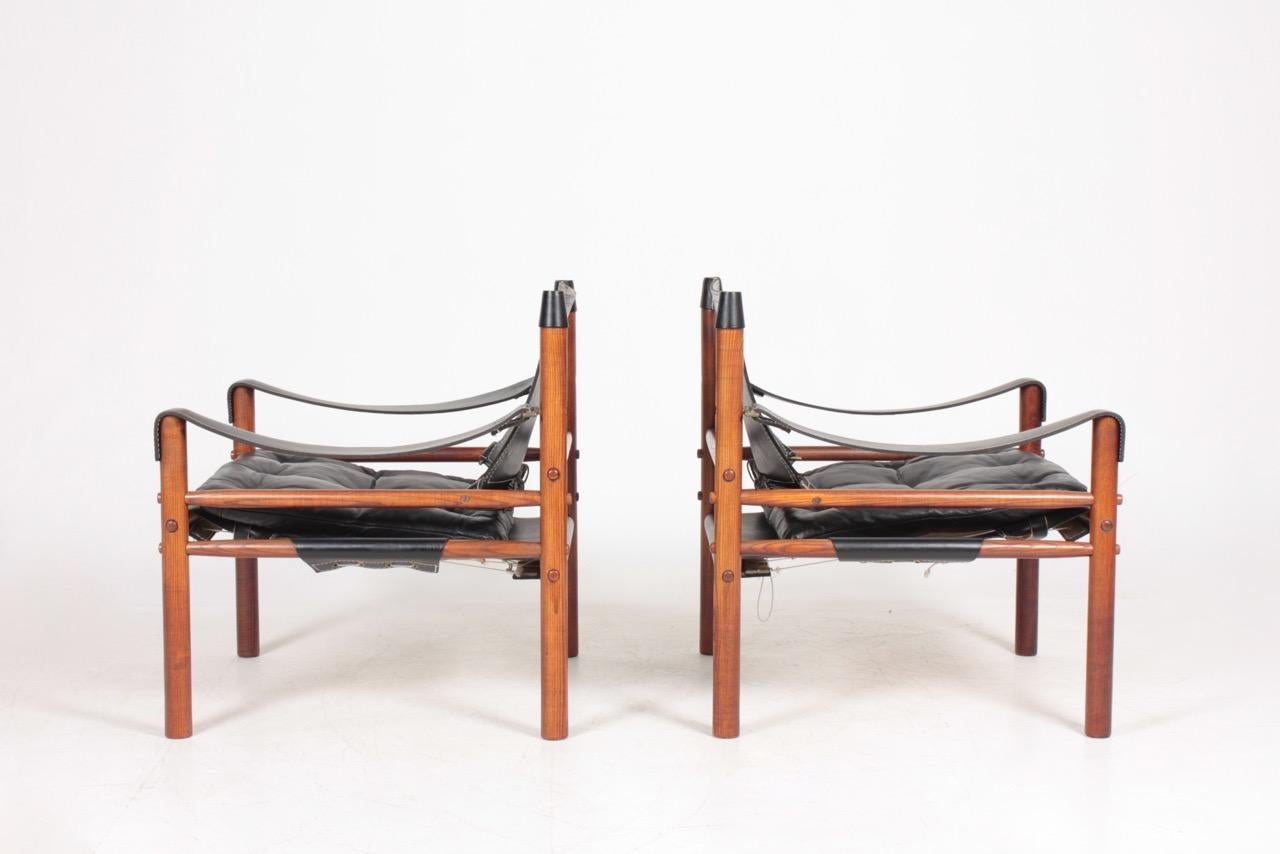 Pair of Midcentury of Scirocco Chairs in Leather, Designed by Arne Norell 2