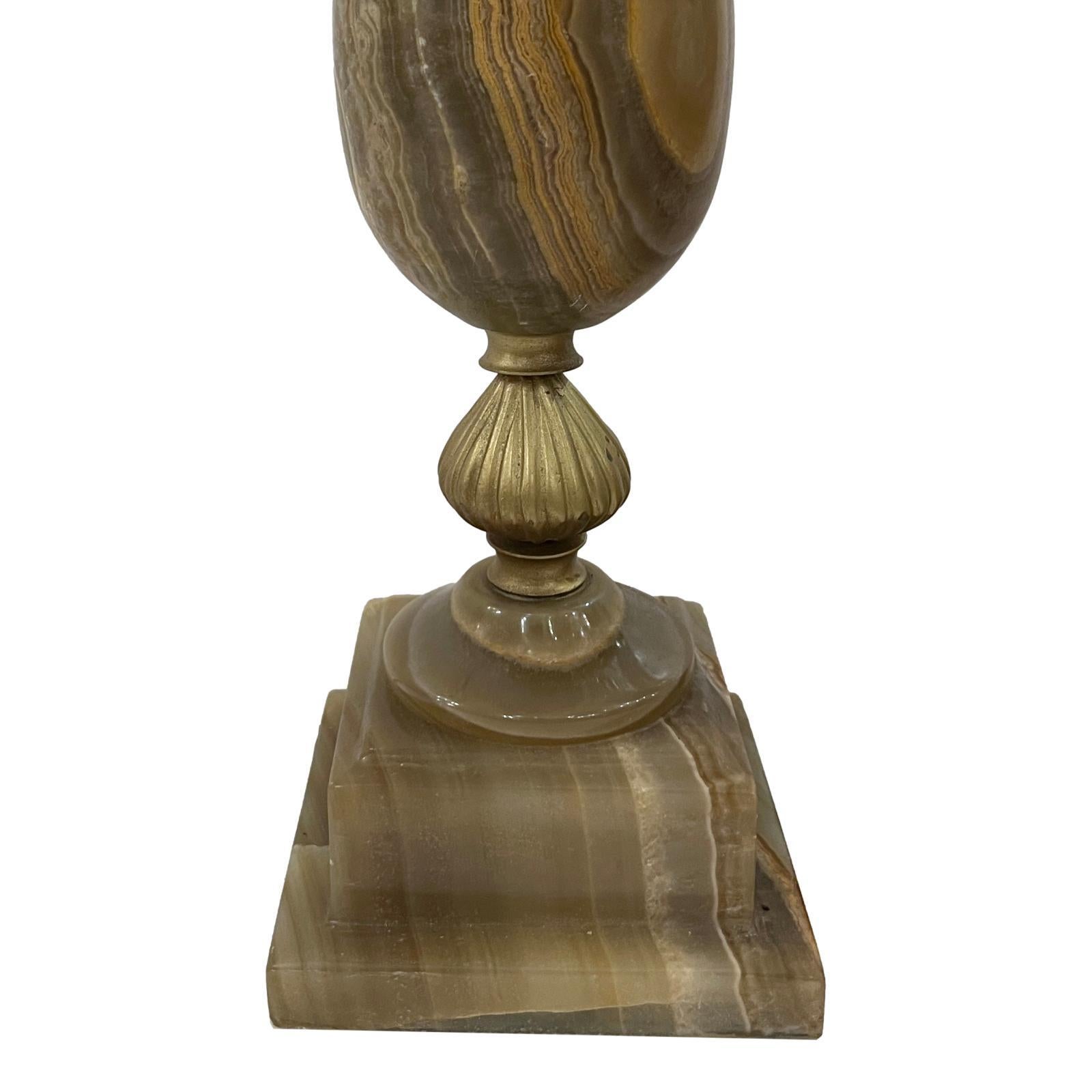 Mid-20th Century Pair of Midcentury Onyx Table Lamps For Sale