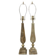 Pair of Midcentury Onyx Table Lamps
