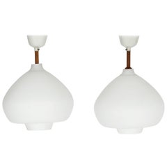 Pair of Midcentury Opaline Glass Lamps by Hans-Agne Jakobsson