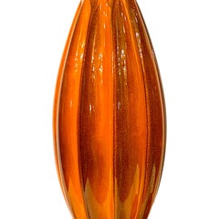 Pair of Midcentury Orange Lamps