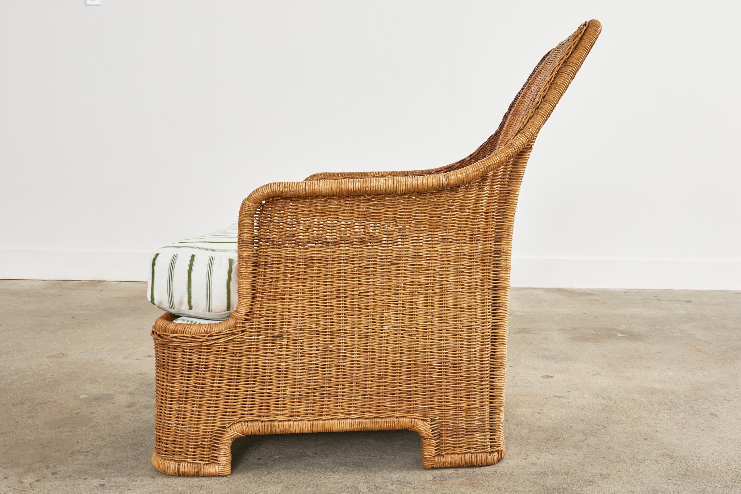 Pair of Midcentury Organic Modern Wicker Lounge Chairs 11