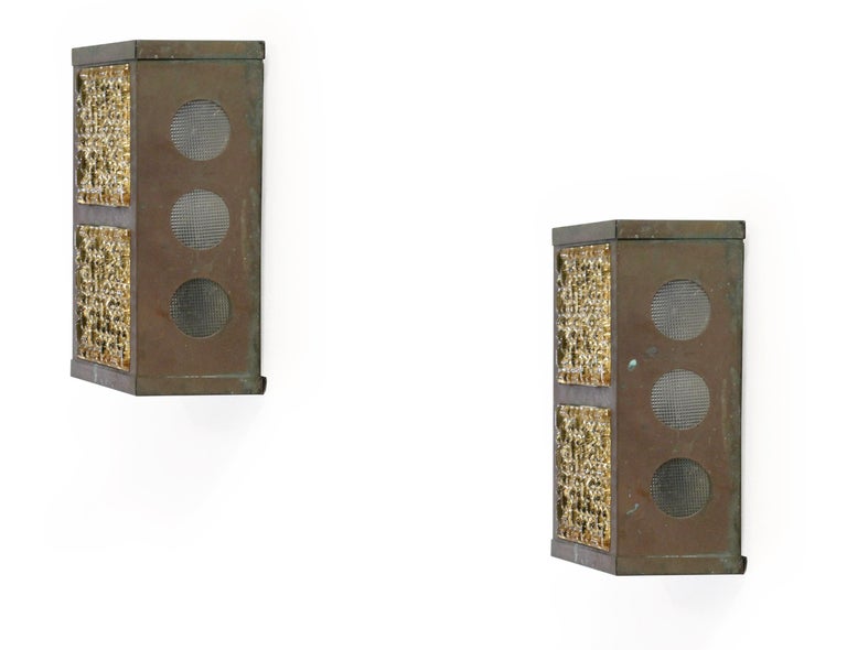 Pair of Midcentury Outdoor Wall Lights in Copper, Sweden ...