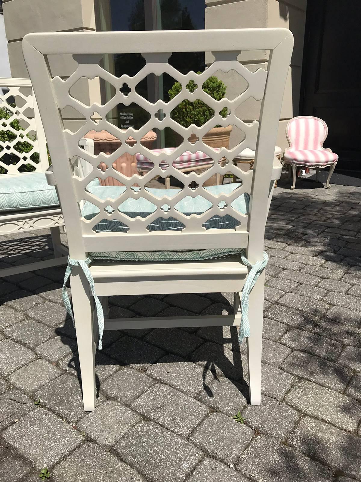Pair of Midcentury Painted Chippendale Chairs, Custom Paint 4