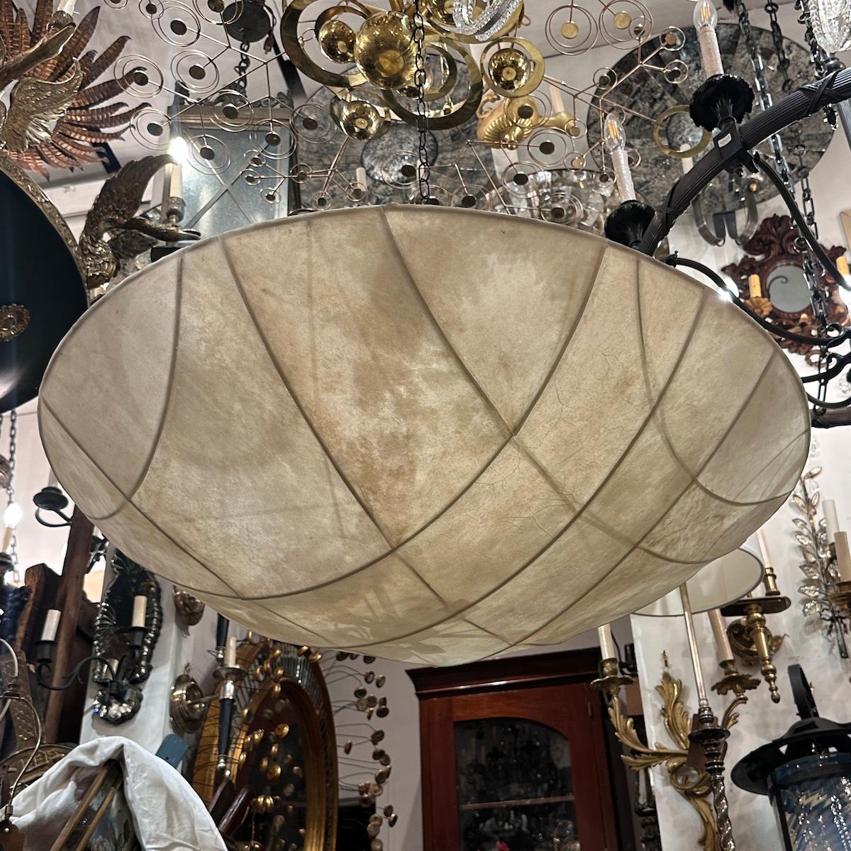 Metal Pair of Midcentury Parchment Light Fixtures, Sold Individually For Sale
