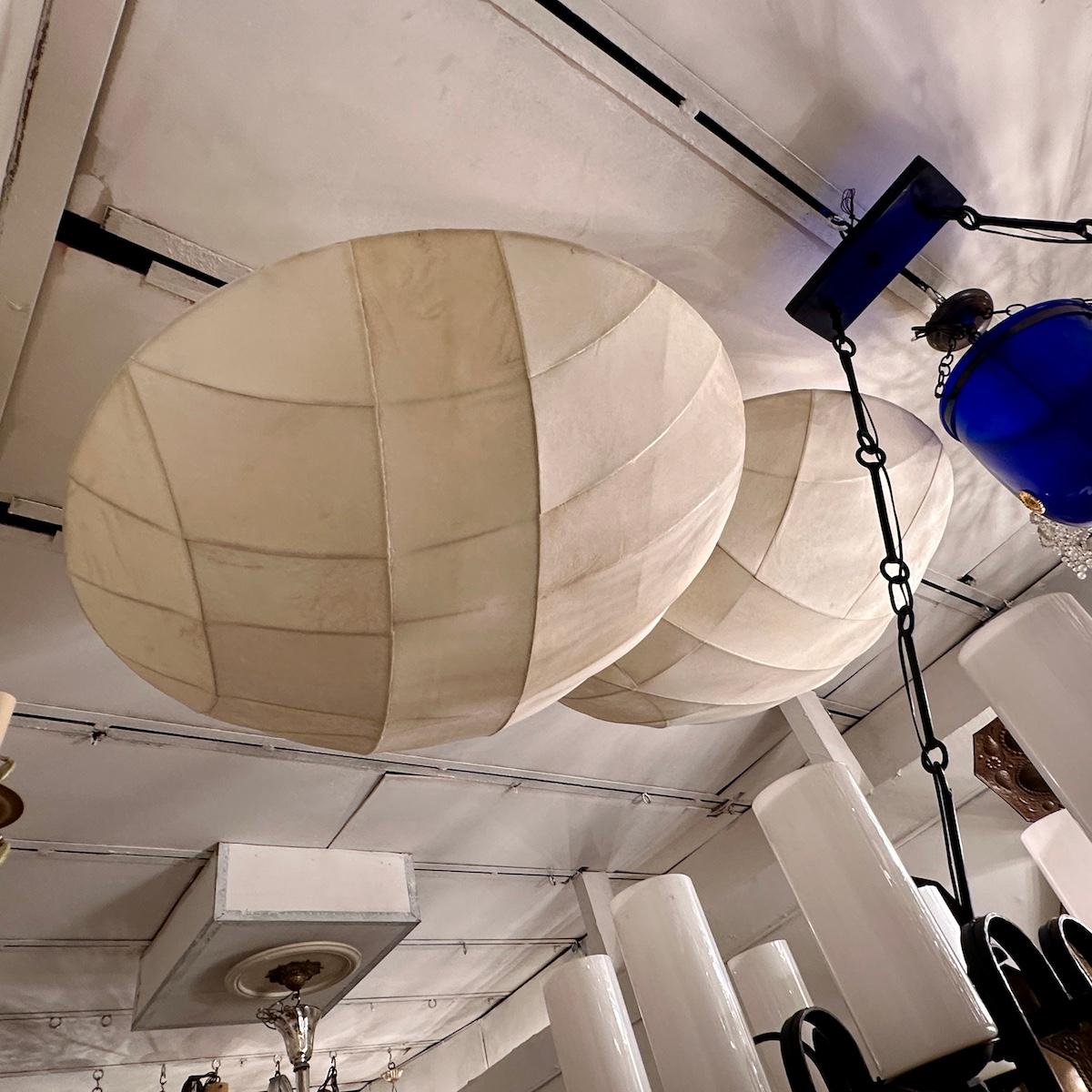 Pair of Midcentury Parchment Light Fixtures, Sold Individually For Sale 2