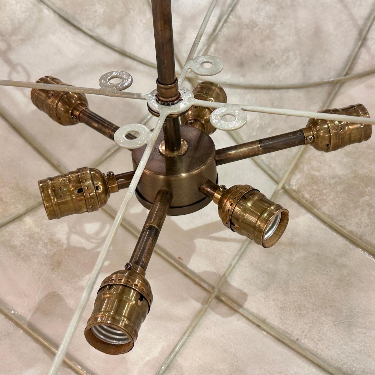 Pair of Midcentury Parchment Light Fixtures, Sold Individually For Sale 3