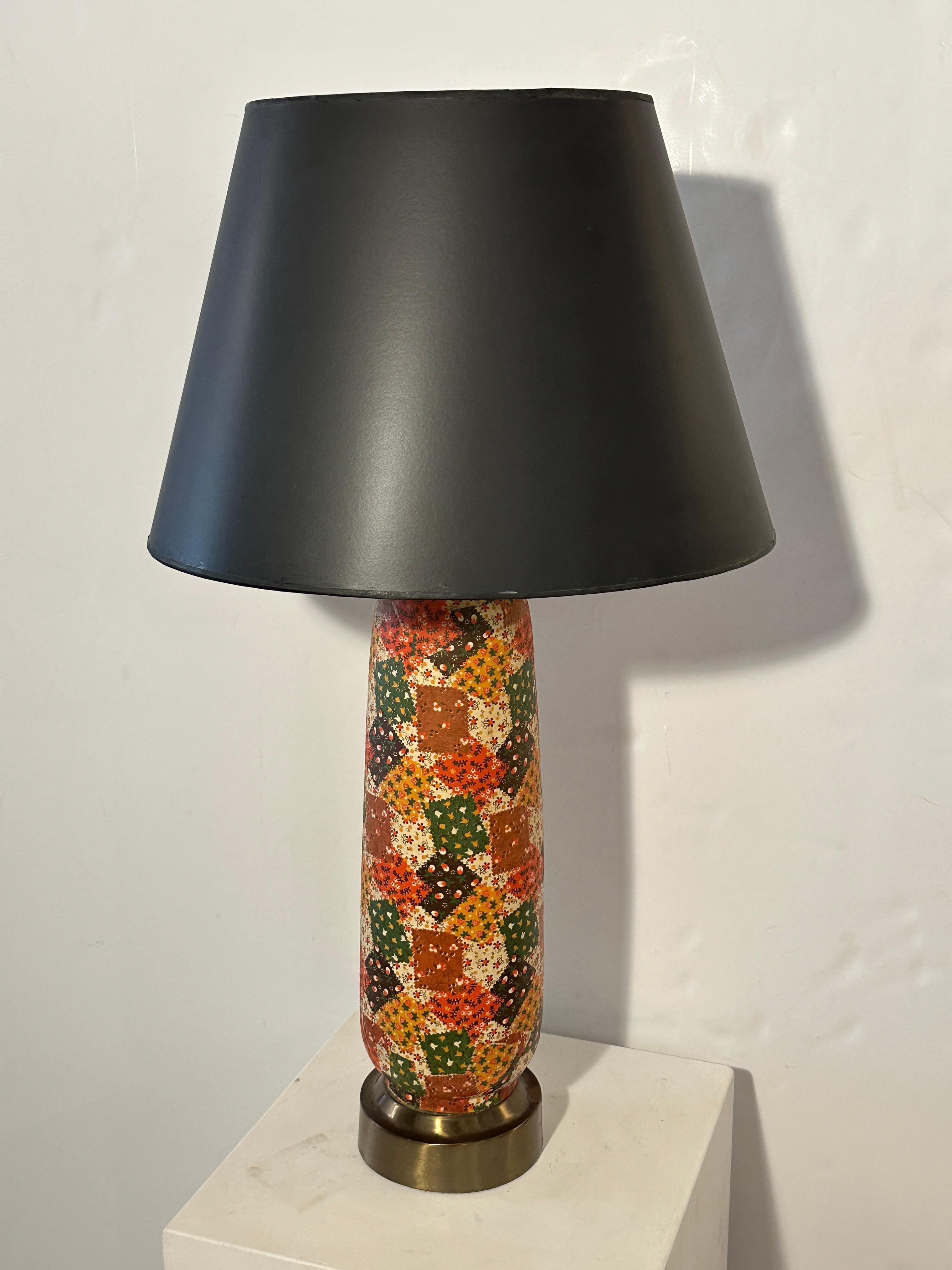 Ceramic Pair of Midcentury Patchwork Table Lamps For Sale