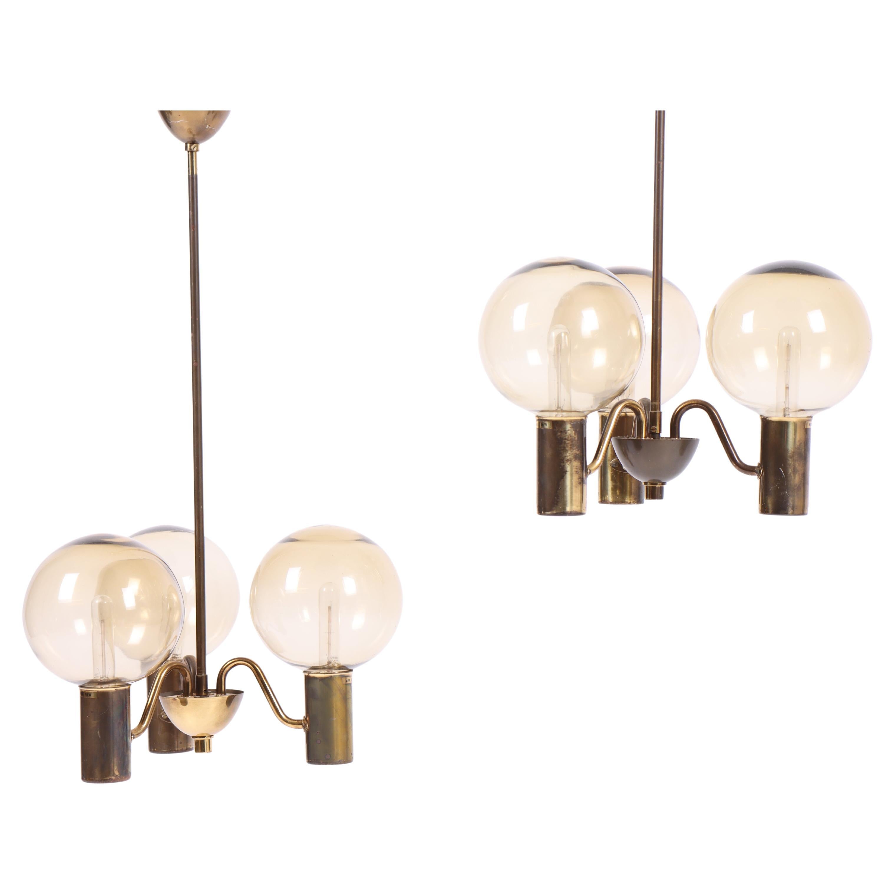 Pair of Midcentury "Patricia" Chandeliers by Hans-Agne Jakobsson