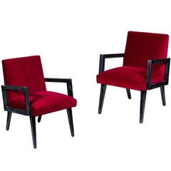 Pair of Midcentury Paul Frankl Chairs in Cerused Oak