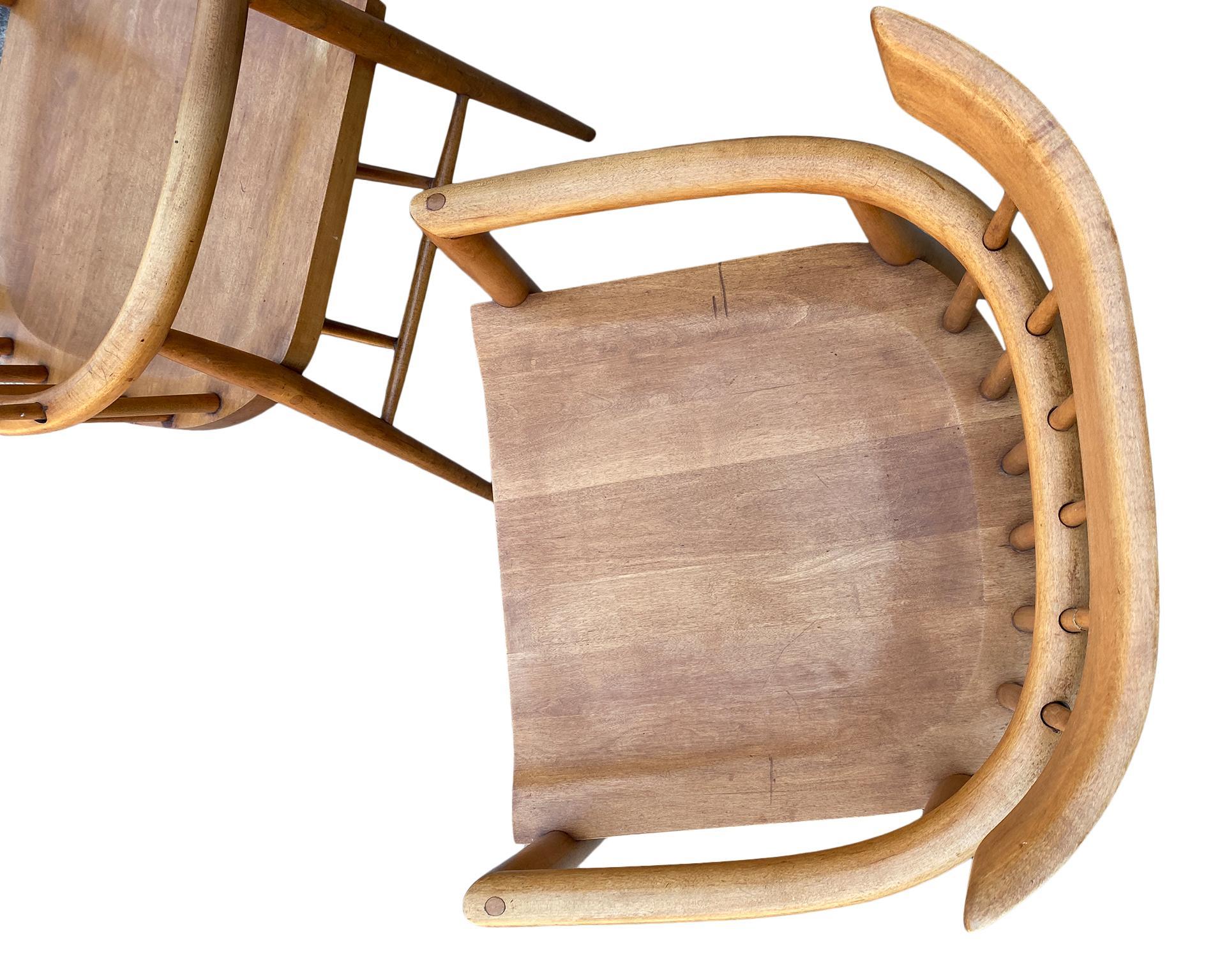 Travail du bois Paire de fauteuils Captain Lounge en érable du milieu du siècle dernier de Paul McCobb Planner Group en vente