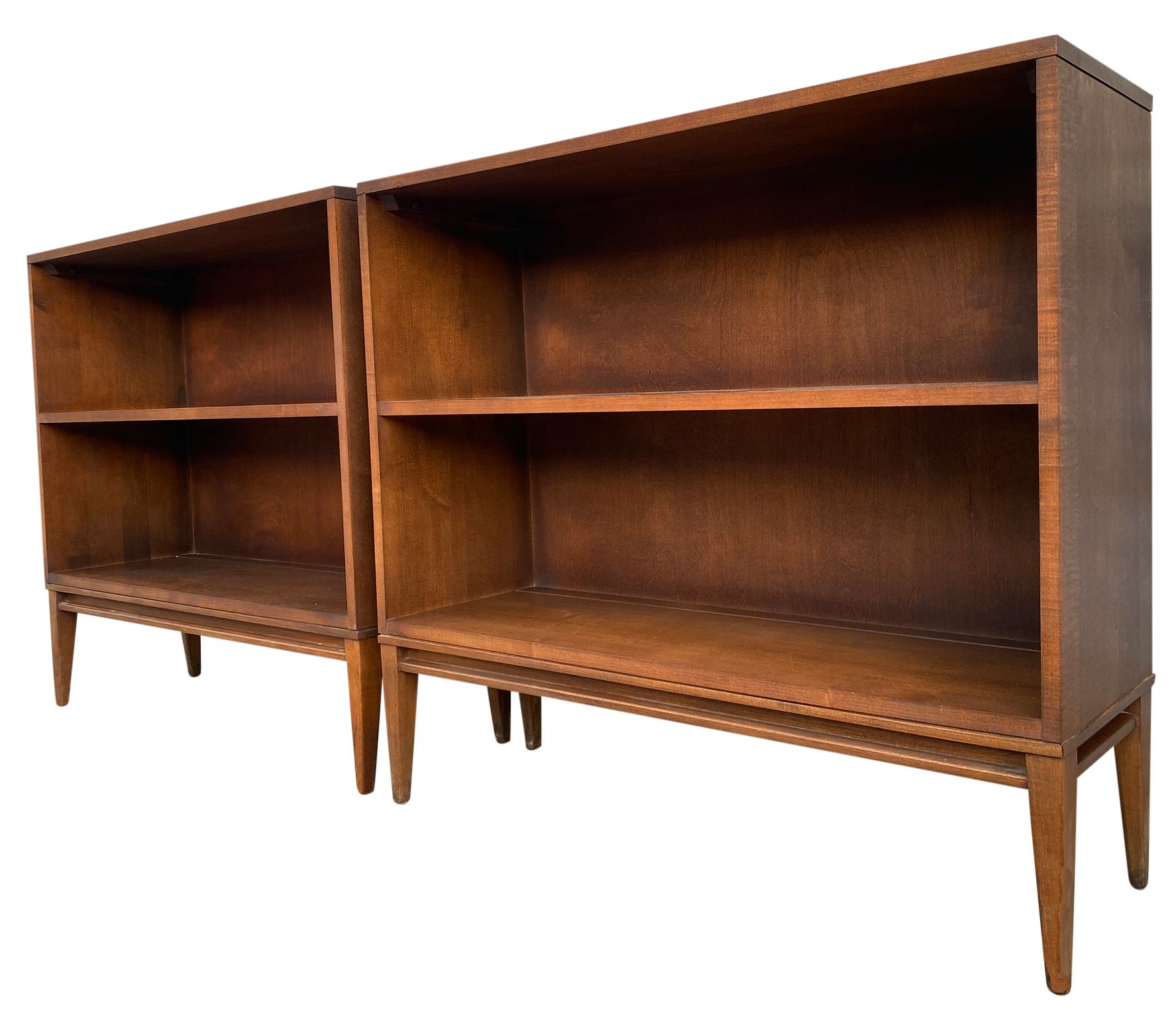 pair of bookshelves