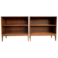 Pair of Midcentury Paul McCobb Single Bookshelves #1516 Maple Walnut Finish