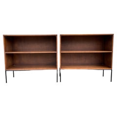 Pair of Midcentury Paul McCobb Single Bookshelves #1516 Maple Walnut Finish