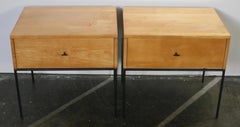 Pair of Midcentury Paul McCobb Single Drawer #1500 Nightstands Blonde T Pulls