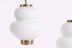 Pair of Midcentury Peanut Pendants by Bent Karlby, Danish Design, 1950s