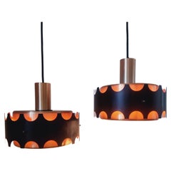 Pair of Midcentury Pendants in Style of Jo Hammerborg, Denmark, 1970s