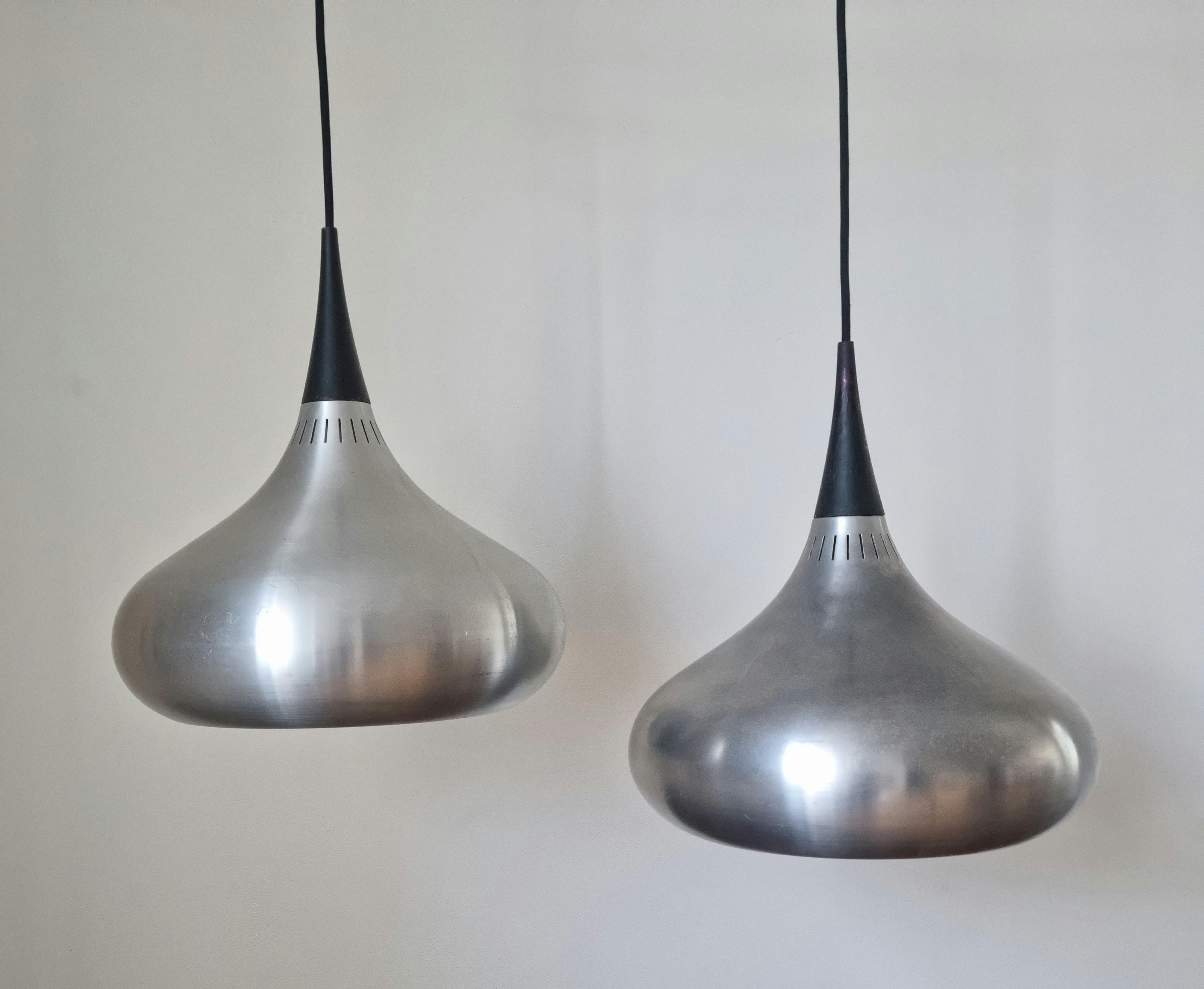 Pair of Midcentury Pendants Orient, Fog & Mørup, Jo Hammerborg, Denmark, 1960s In Good Condition For Sale In Praha, CZ