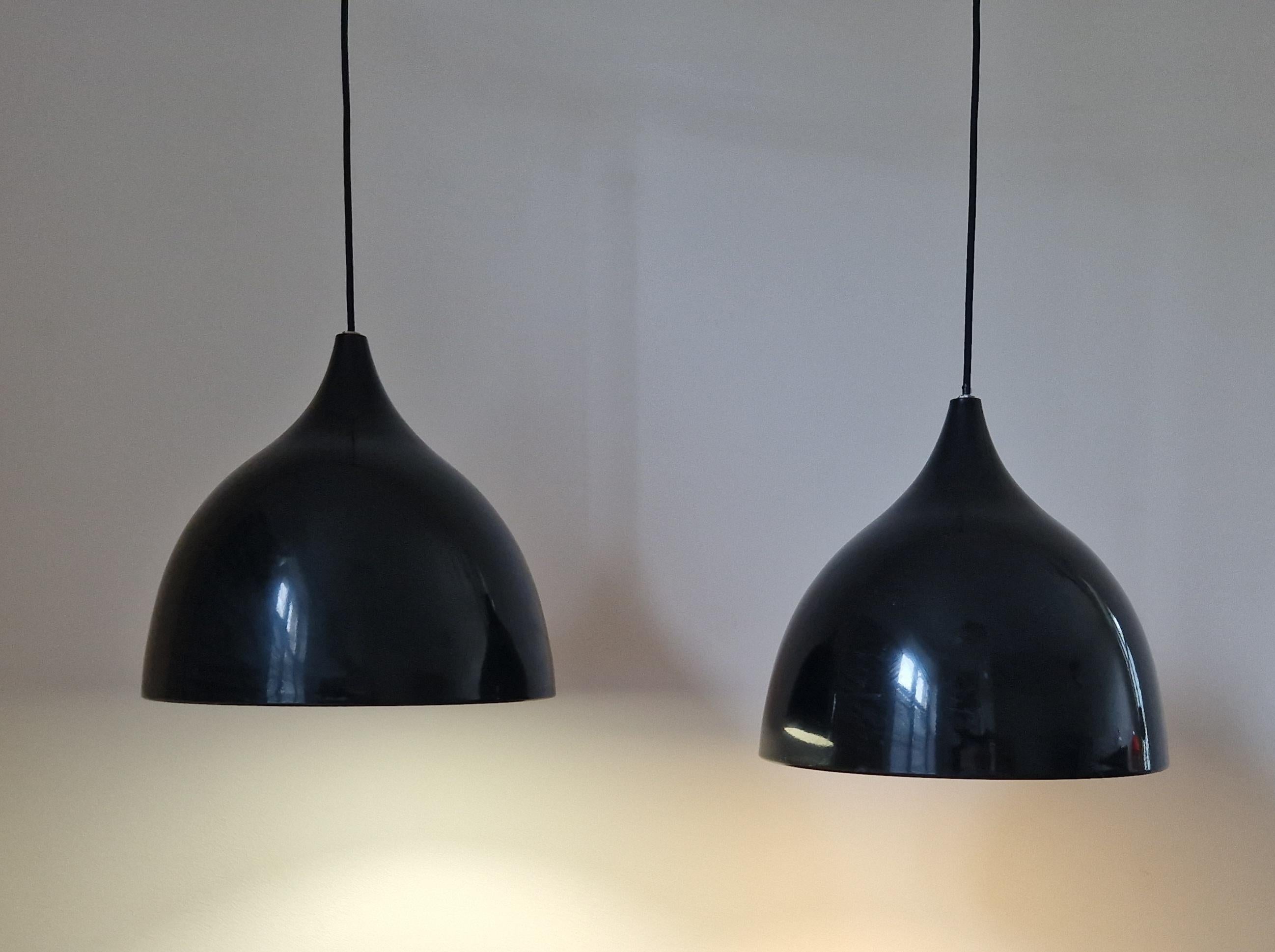 Pair of Midcentury Pendants Silhouette, Denmark, 1970s. In Good Condition For Sale In Praha, CZ