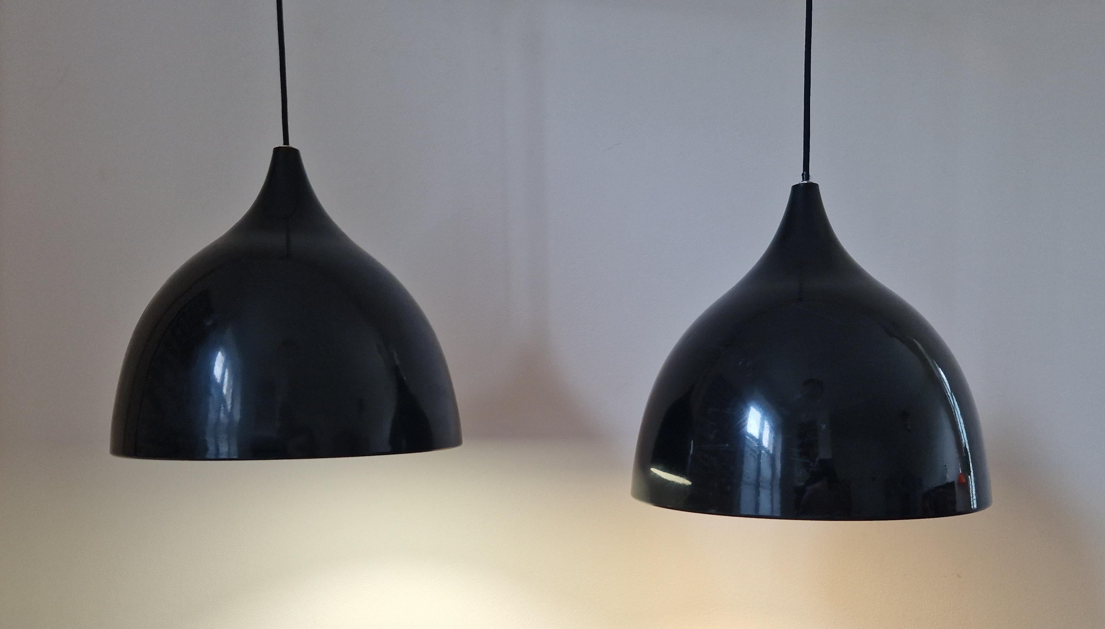 Late 20th Century Pair of Midcentury Pendants Silhouette, Denmark, 1970s. For Sale