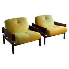 Pair of Midcentury Percival Lafer Rosewood Lounge Chairs, 1960s