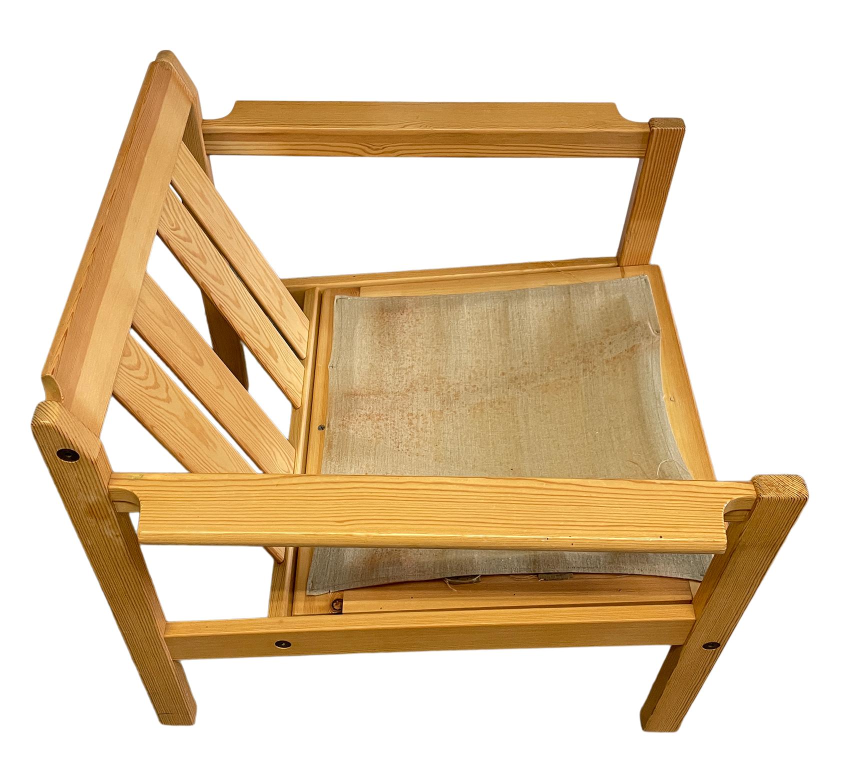 Paar Sessel aus Kiefernholz aus der Mitte des Jahrhunderts Loungesessel von Bruksbo, hergestellt in Norwegen im Zustand „Gut“ im Angebot in BROOKLYN, NY