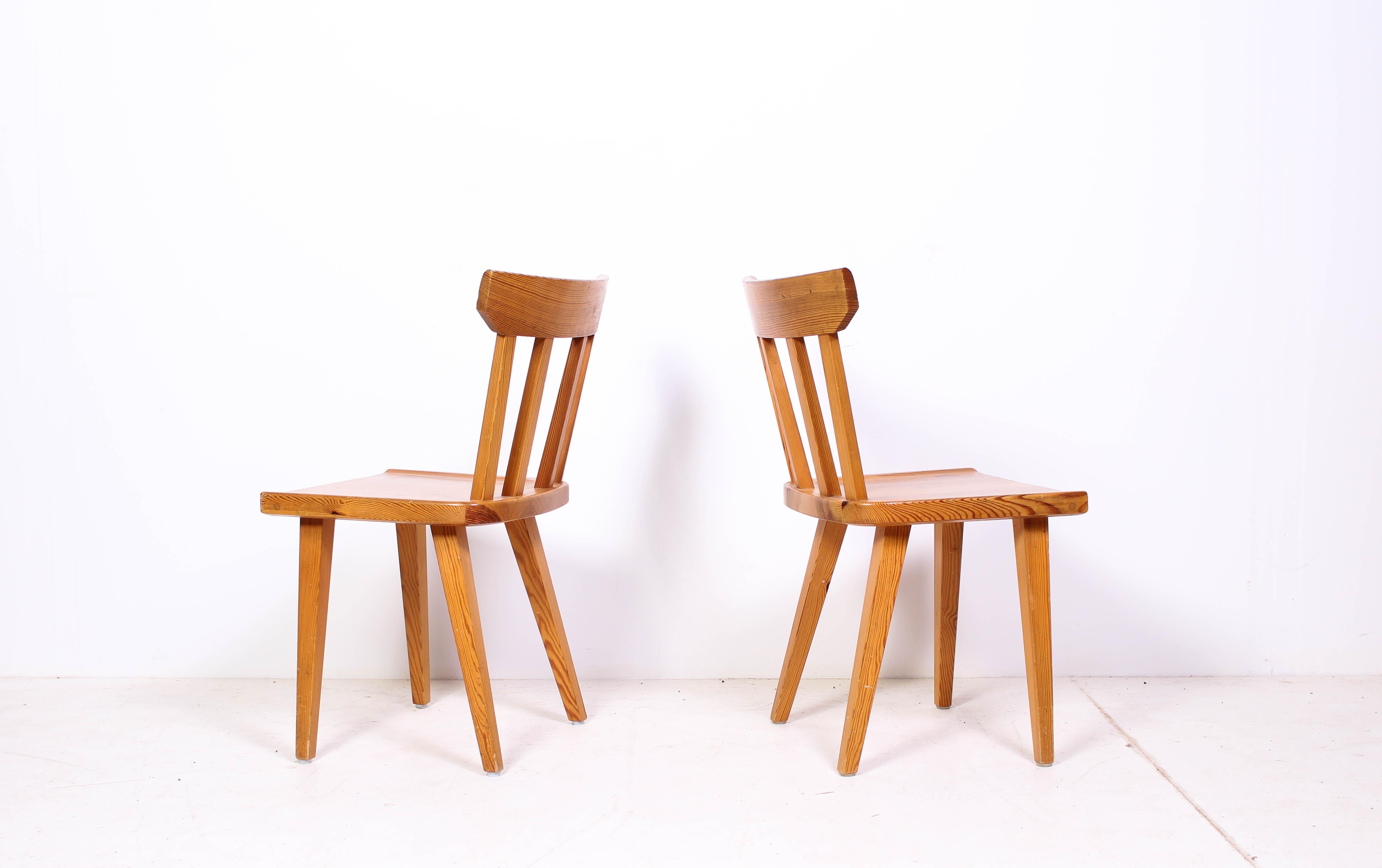 Pair of Midcentury Pine Dining Chairs by Karl Andersson & Söner 3