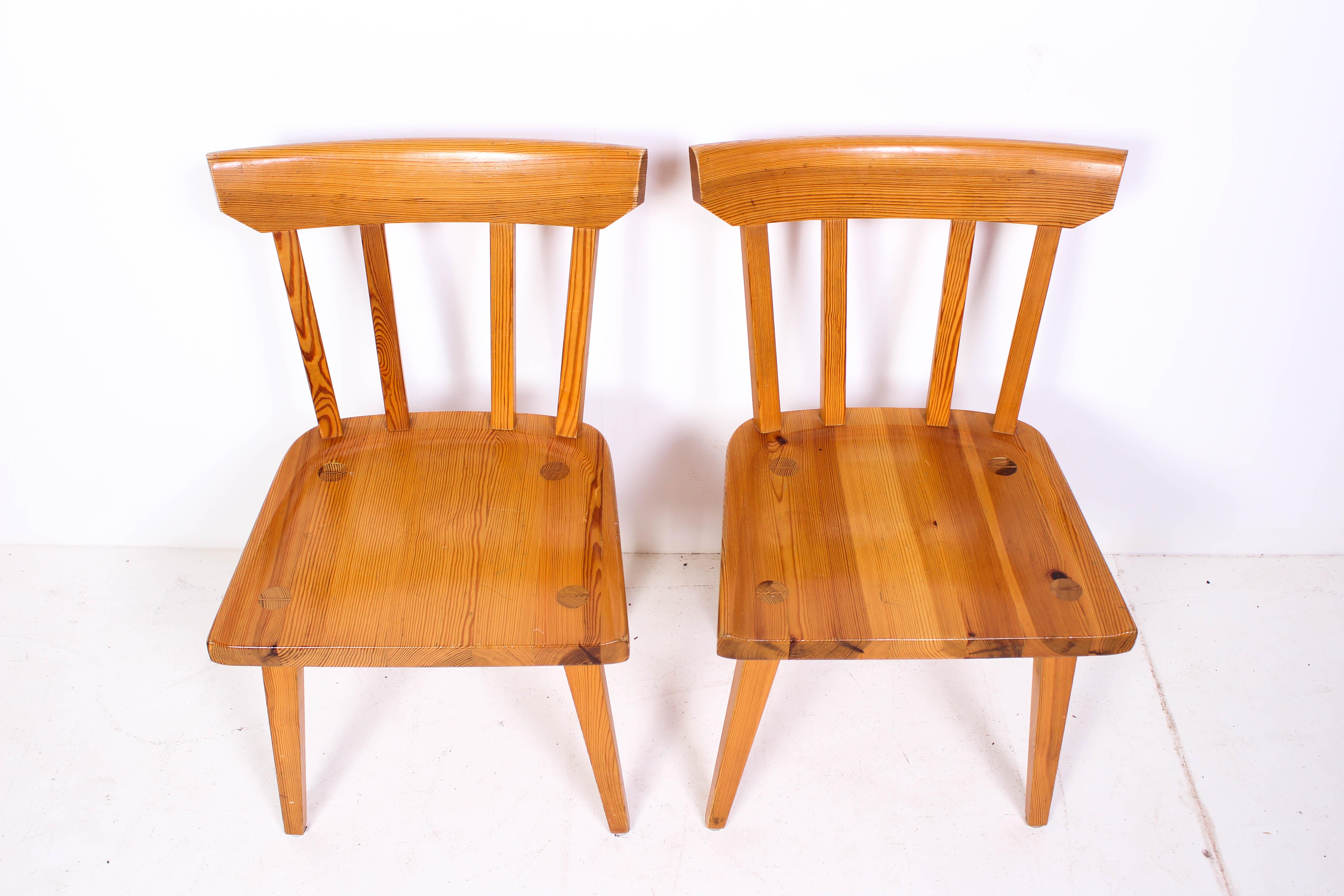Pair of Midcentury Pine Dining Chairs by Karl Andersson & Söner (Schwedisch)