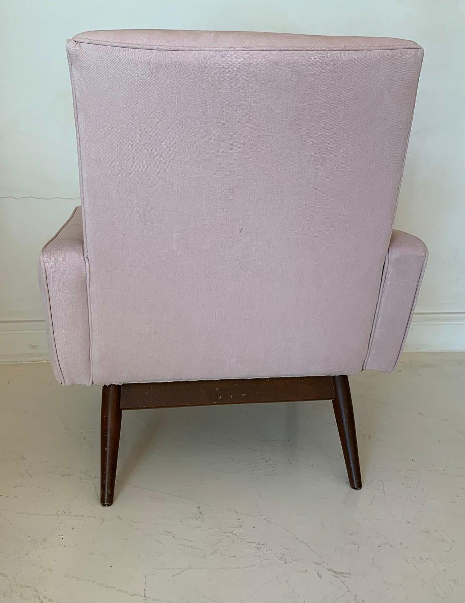 Hand-Crafted Pair of Midcentury Pink Lounge Chairs
