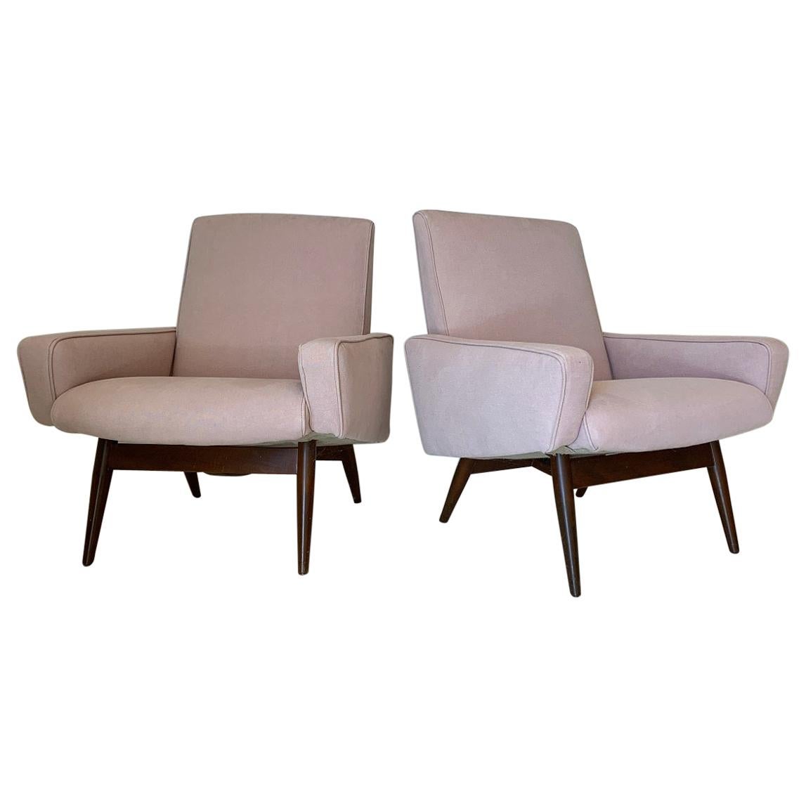 Pair of Midcentury Pink Lounge Chairs