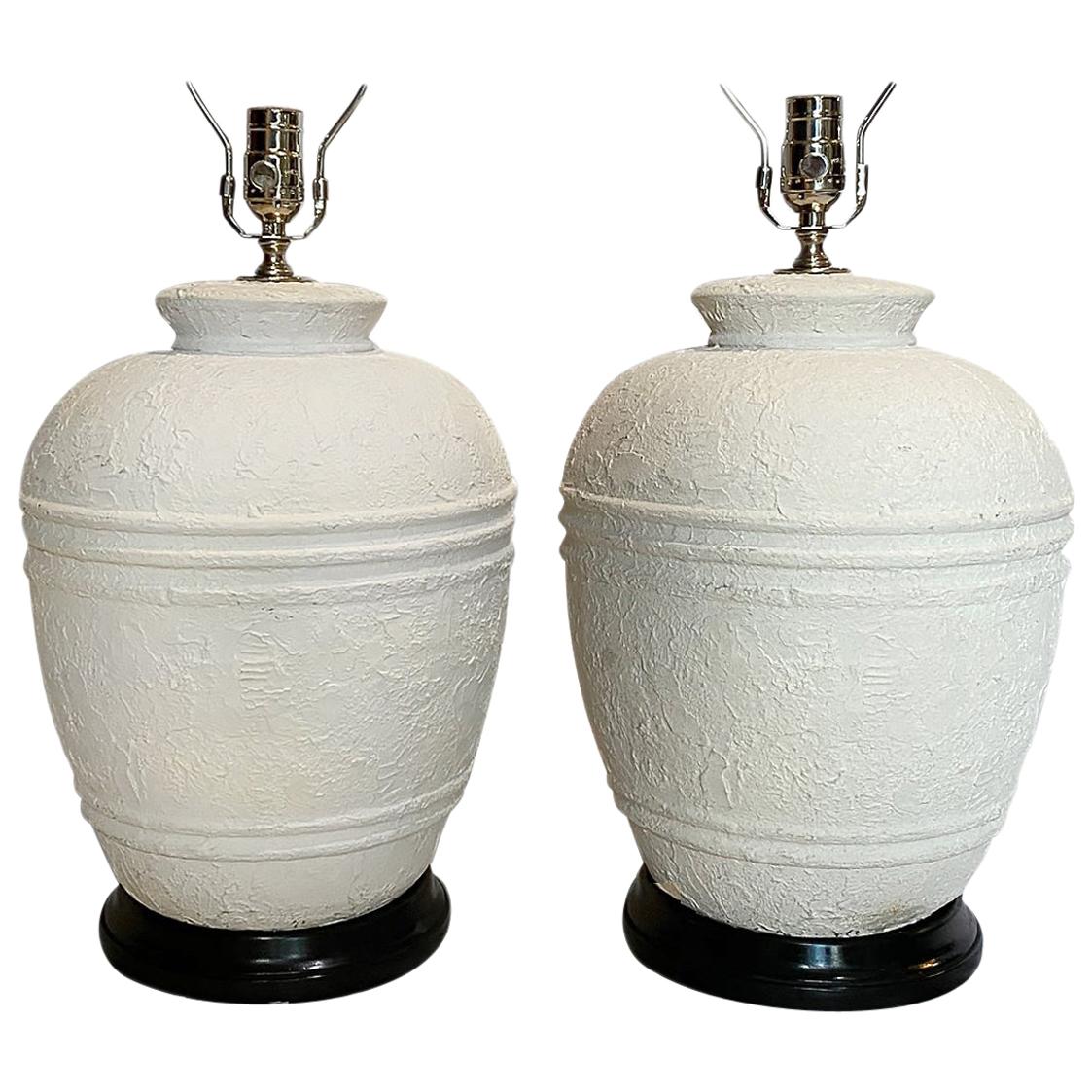 Pair of Midcentury Plaster Table Lamps