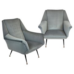 Paar Sessel im Ponti-Stil aus der Mitte des Jahrhunderts
