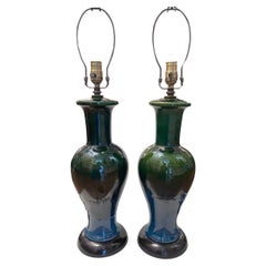 Vintage Pair of Mid-Century Porcelain Lamps