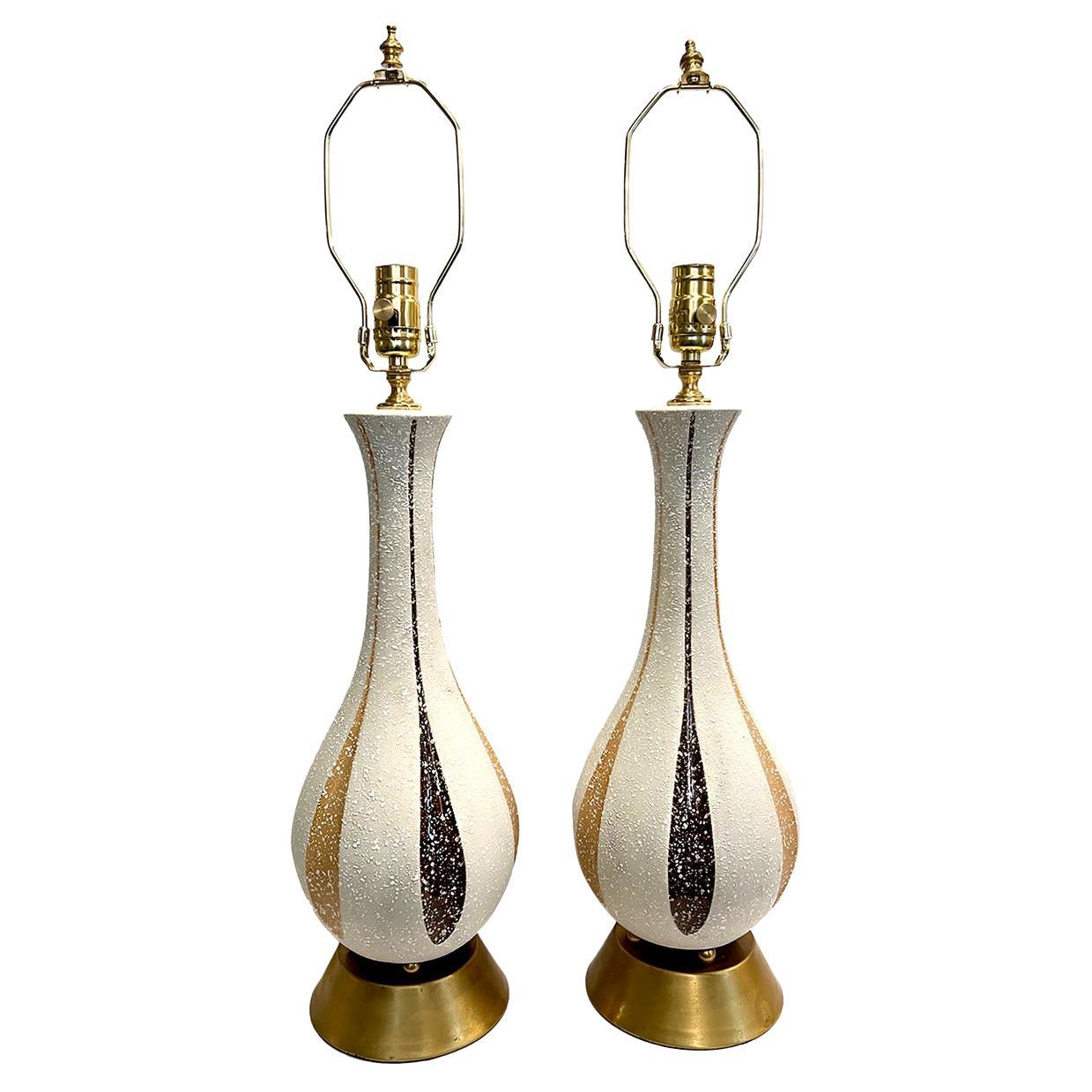 Pair of Midcentury Porcelain Lamps