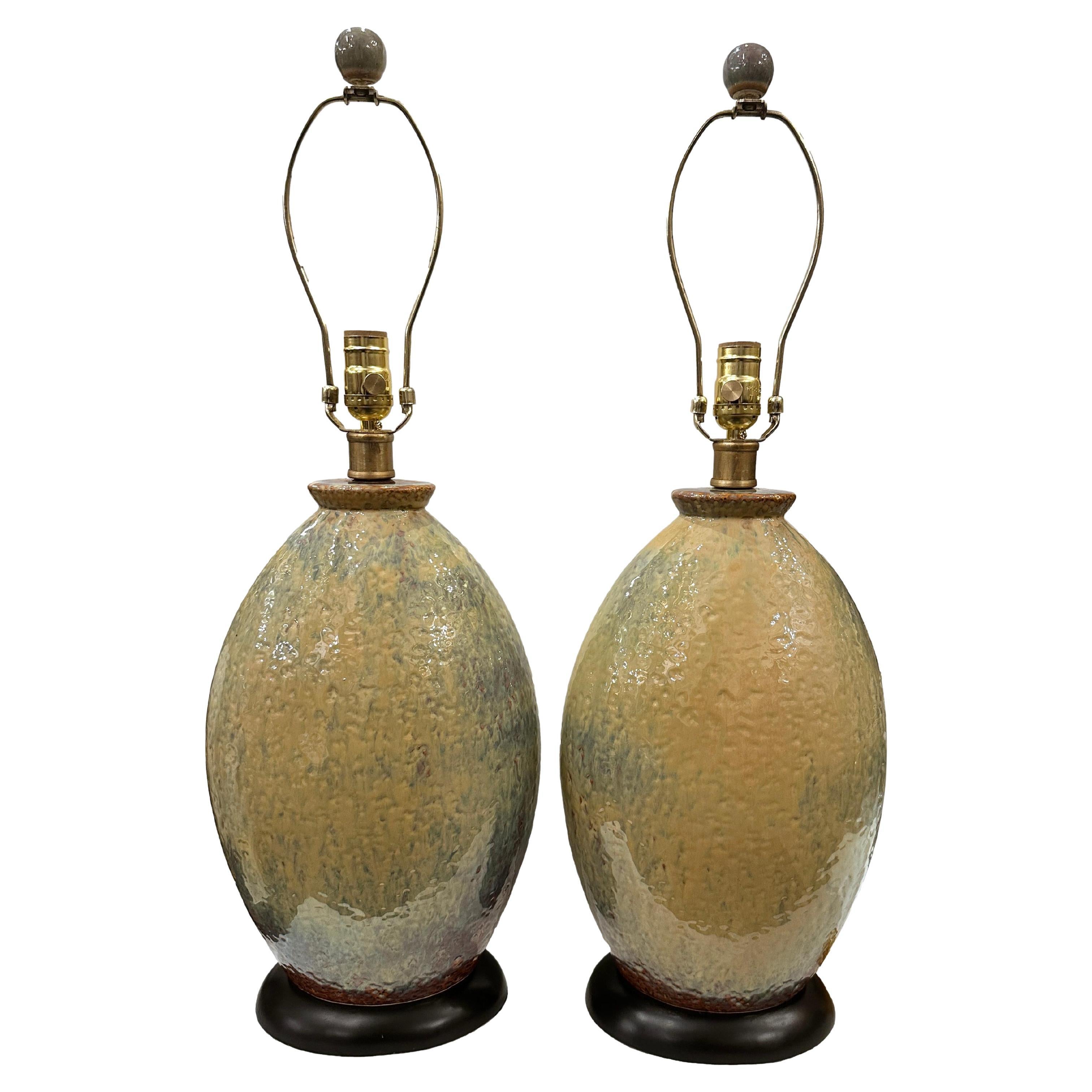 Pair of Midcentury Porcelain Lamps