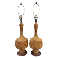 Vintage Pair of Midcentury Porcelain lamps