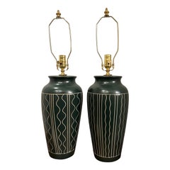 Pair of Midcentury Porcelain Table Lamps