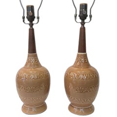 Pair of Midcentury Porcelain Table Lamps