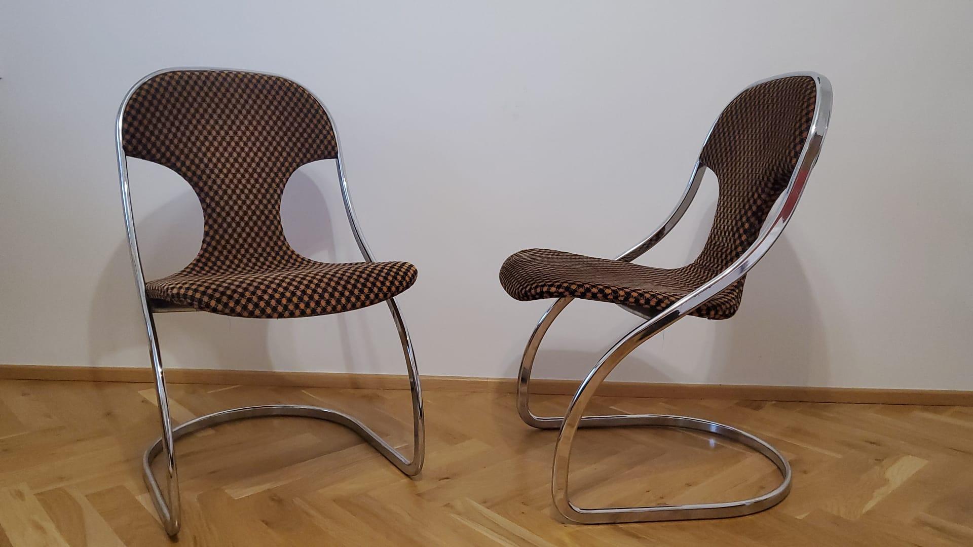 Mid-Century Modern Paire de chaises de design rares du milieu du siècle dernier, Italie, 1970 en vente