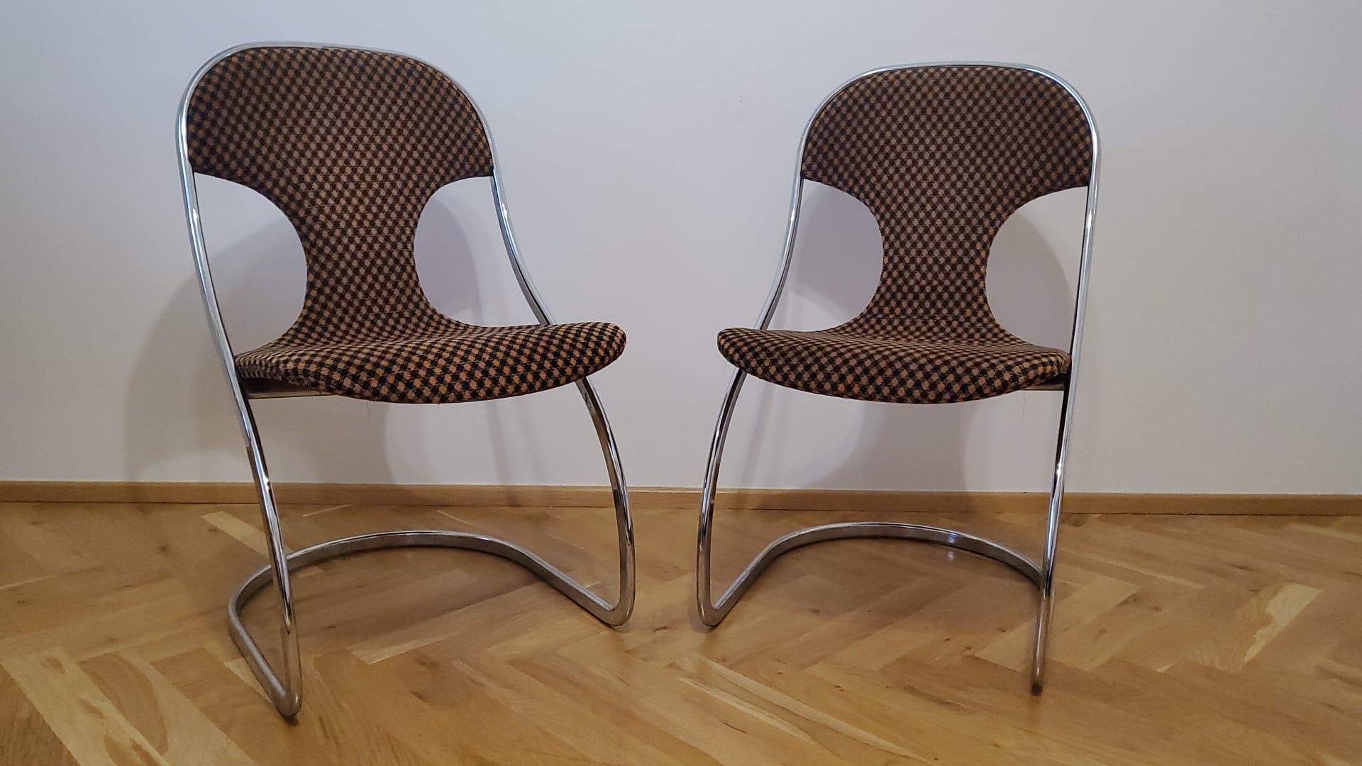italien Paire de chaises de design rares du milieu du siècle dernier, Italie, 1970 en vente