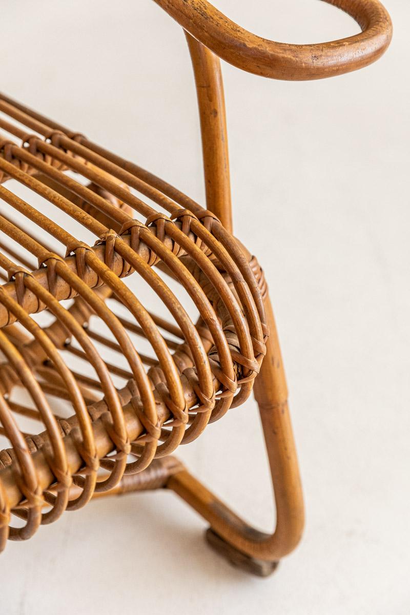 Pair of Midcentury Rattan Armchairs Attributed to Bonacina 10