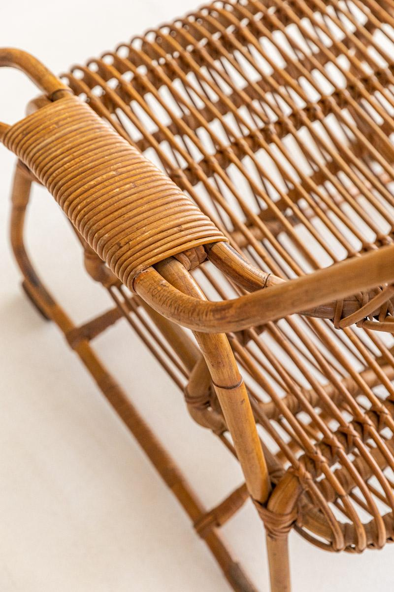 Pair of Midcentury Rattan Armchairs Attributed to Bonacina 2