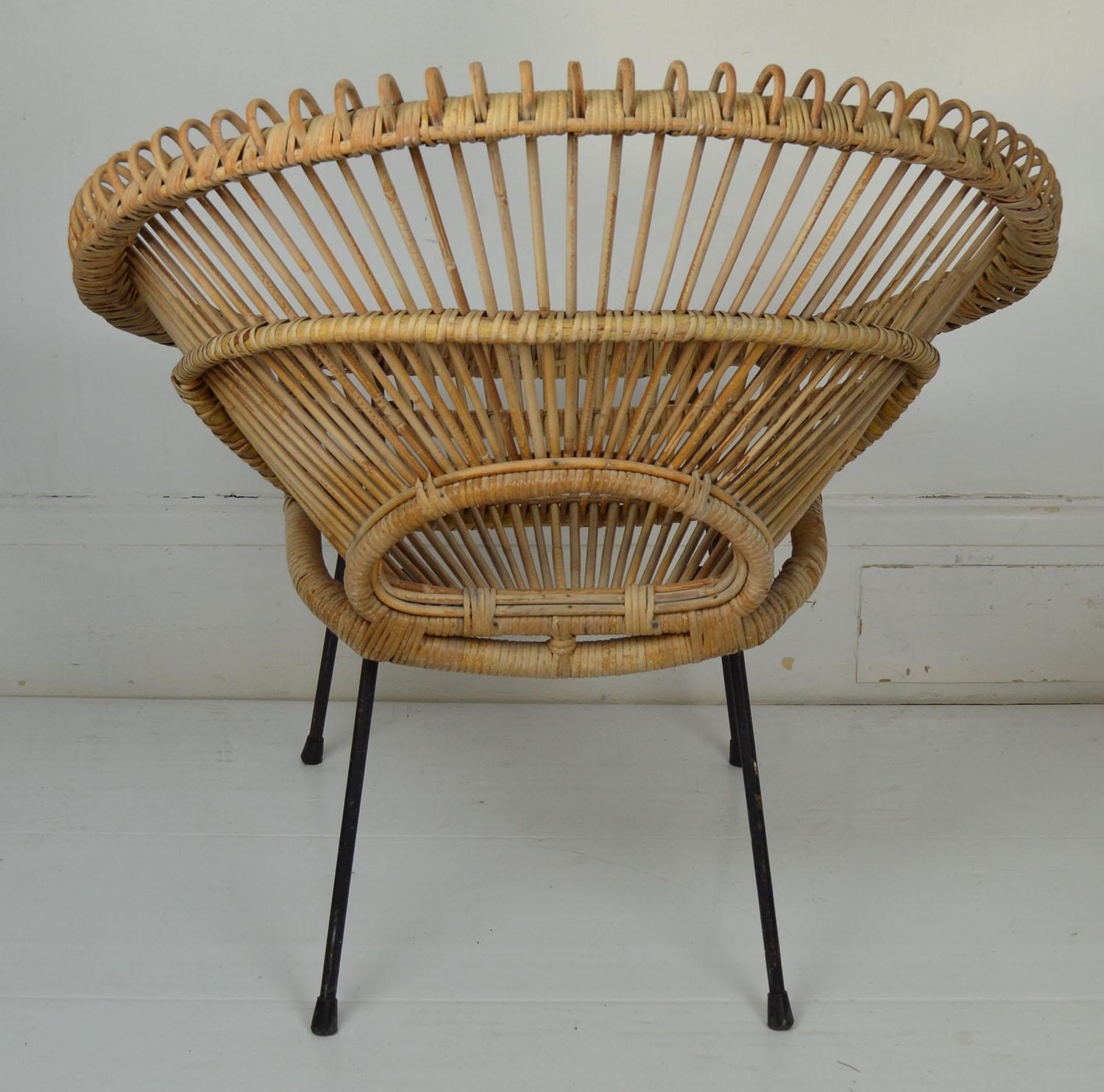 mid century rattan chair